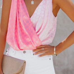 LOVE SONGS SATIN EMBOSSED DRAPE TIE BODYSUIT